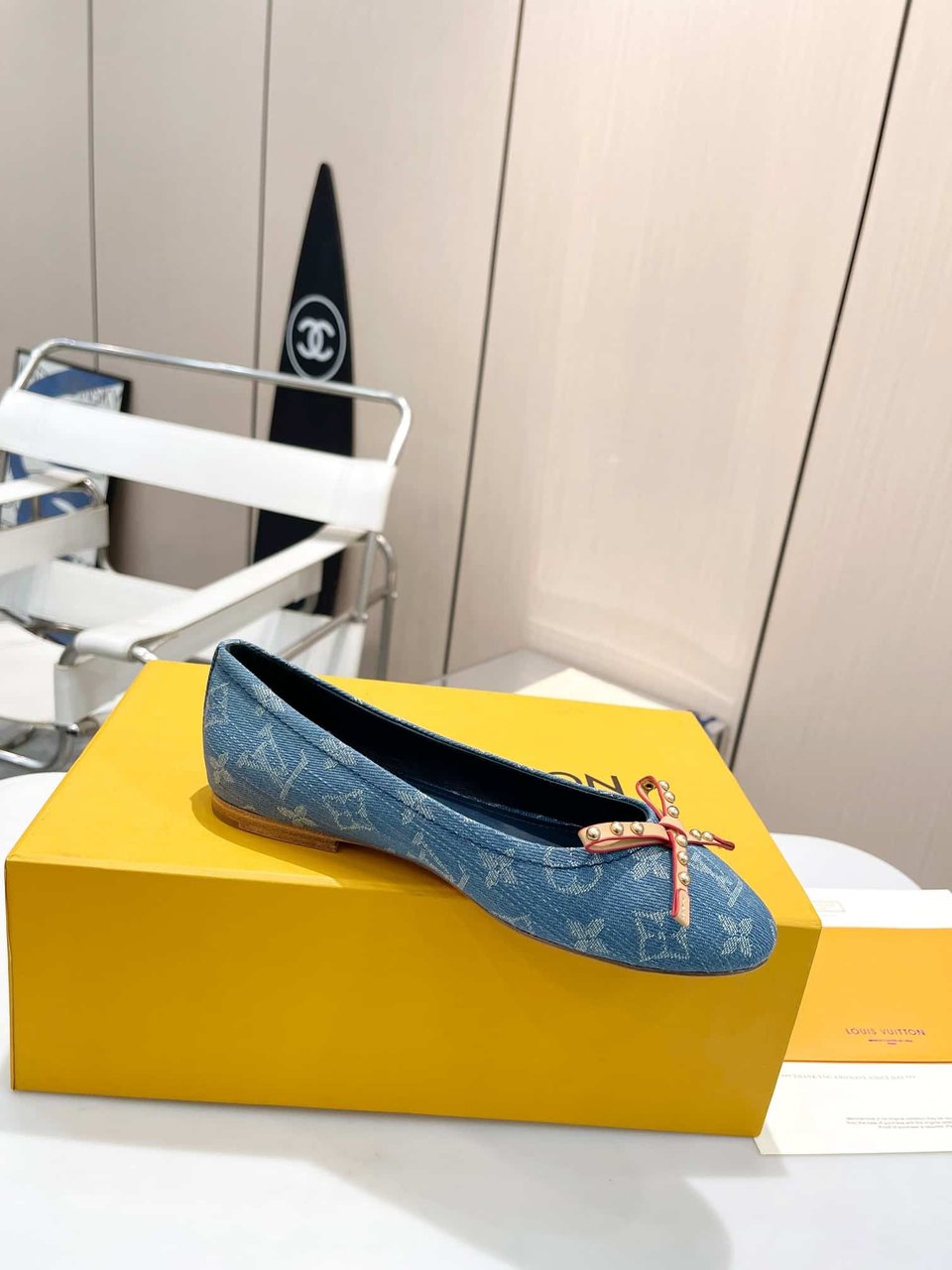 Louis Vuitton Nina Doll Shoes Denim Blue 1Ack91 view 7