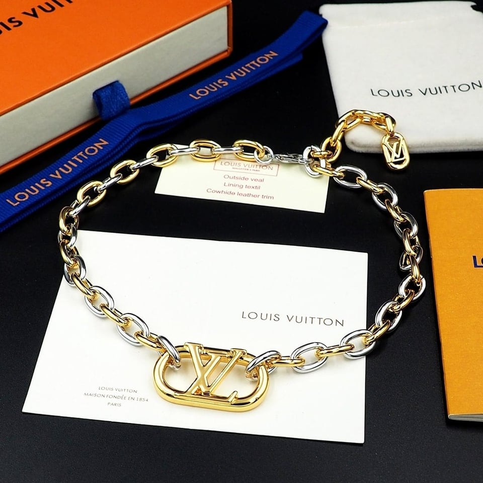 Louis Vuitton Everyday Chain Lv Necklace Gold And Silver view 3