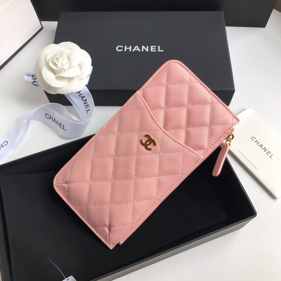 Chanel Mobile Purse 19.5 Peach Grained Calfskin Gold Icon view 2