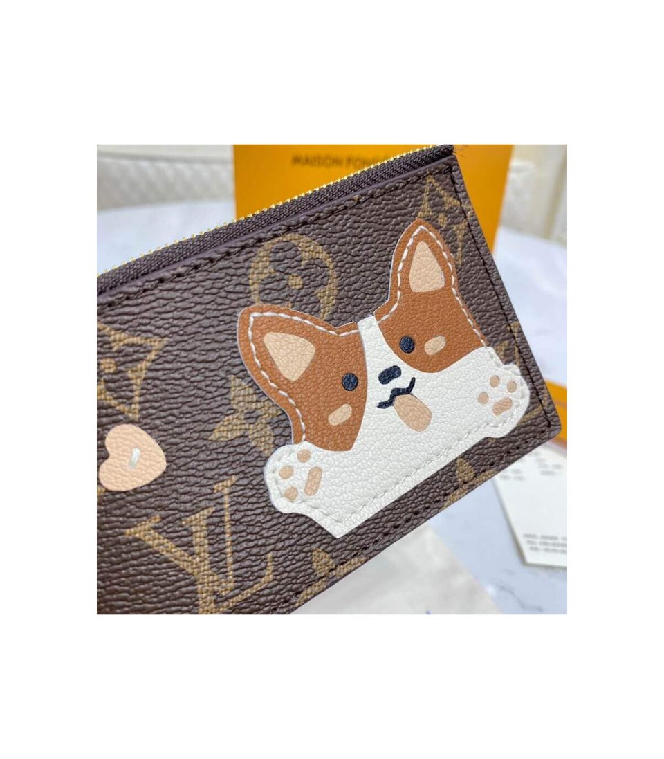 Louis Vuitton Cute Corgi Coin Pouch Brown view 4