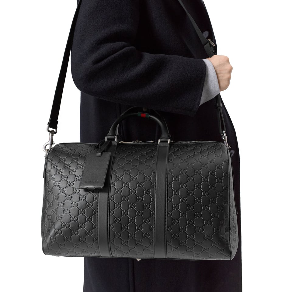 Gucci GG Emblem Medium Duffle Bag Black 45cm/29in view 2