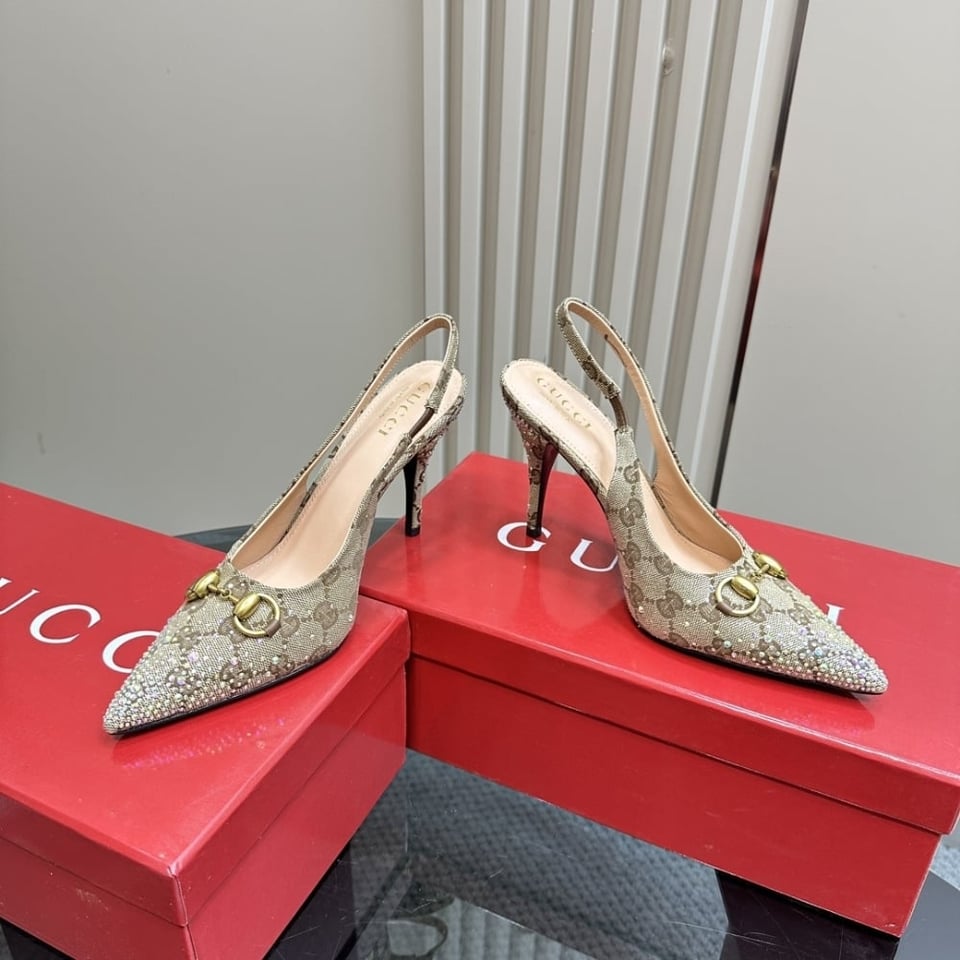 Gucci Women’S Horsebit Pump Gg Canvas Beige And Dark Brown view 7