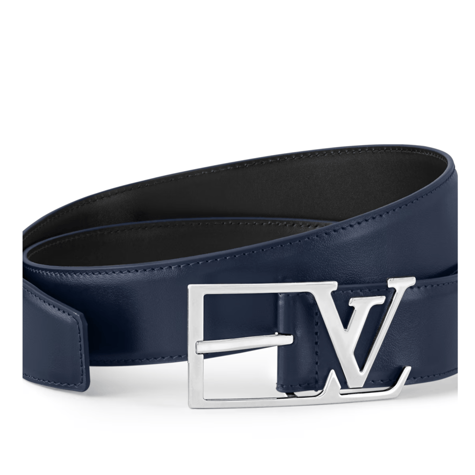 Louis Vuitton LV Navy Blue Skyline 35mm Men Belt M8713U view 3