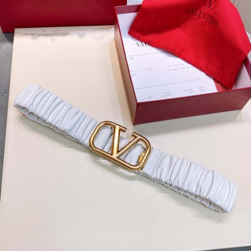 Valentino Garavani VLogo Elasticated Leather Belt view 3