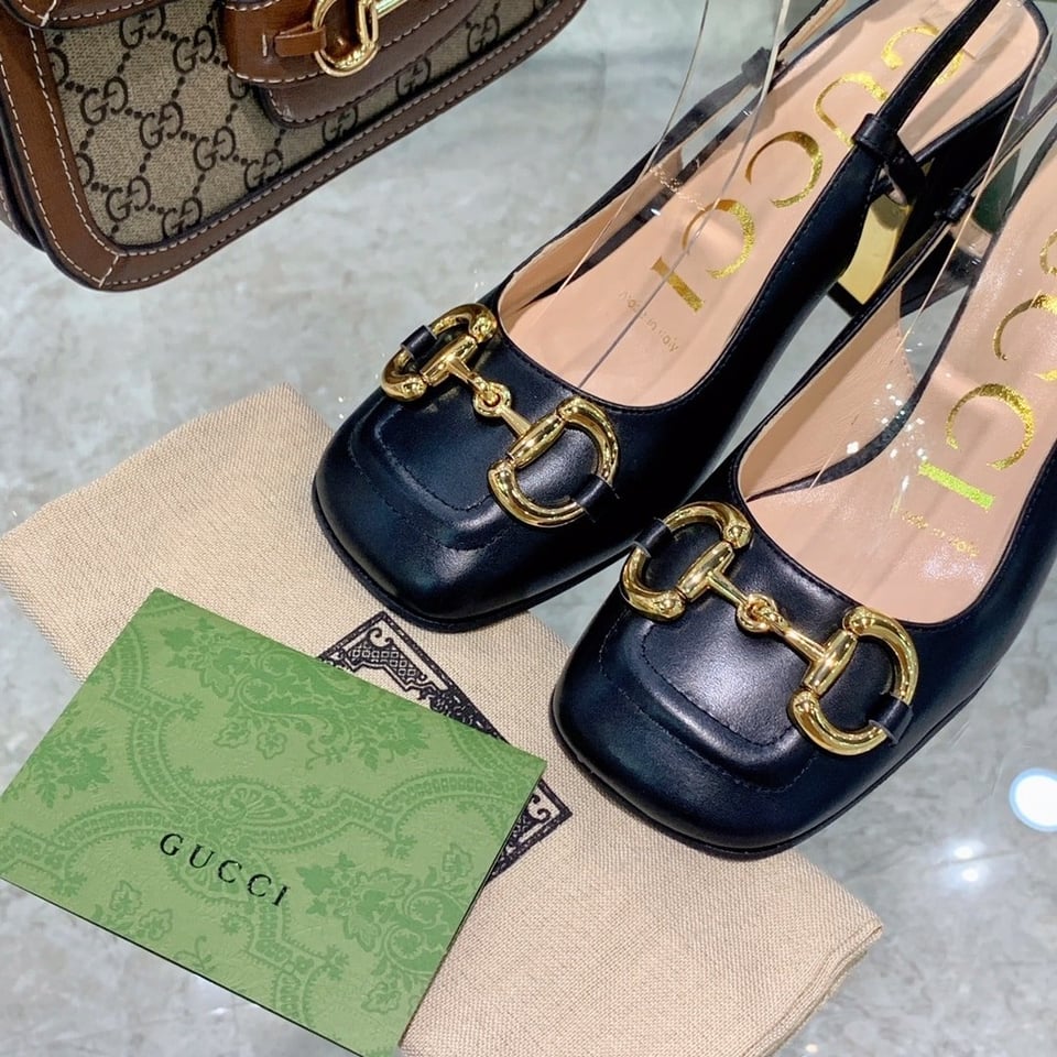 Gucci Women’S Mid Heel Slingback With Horsebit Black ?643892 C9D00 1000 view 4