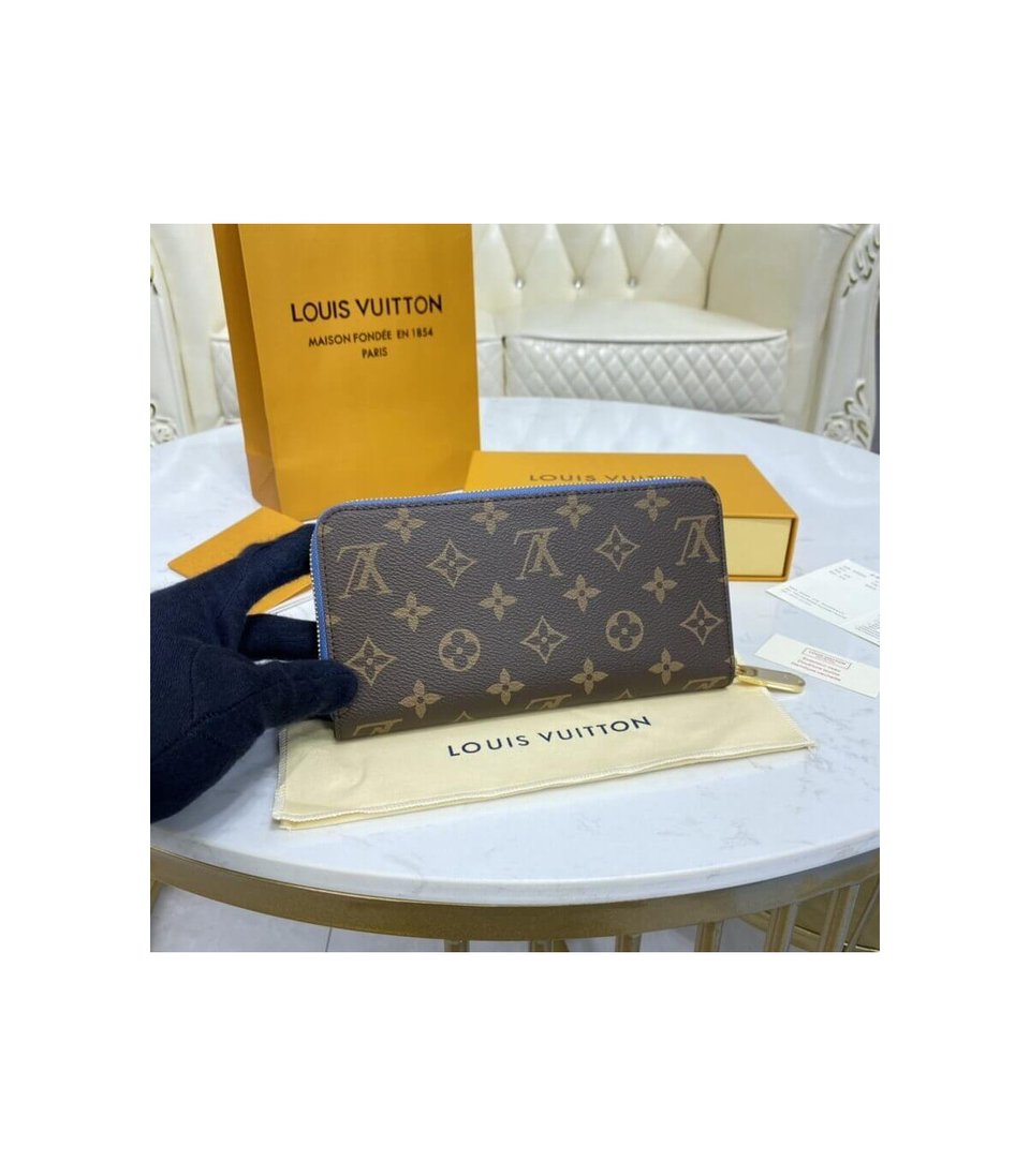 Louis Vuitton Monogram Zippy Wallet Blue view 4