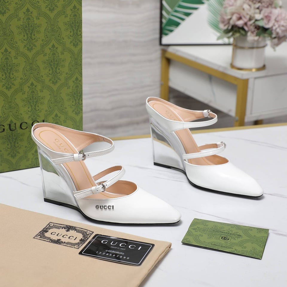 Gucci Women’S Wedge Mule White 827856 Clg00 9014 view 6