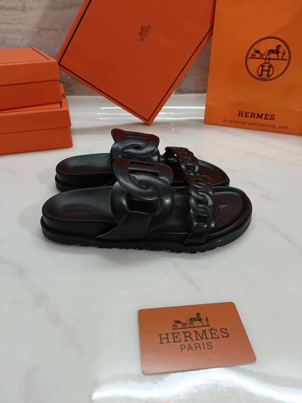 Hermes Extra Sandal Black H222302Z 02350 view 8