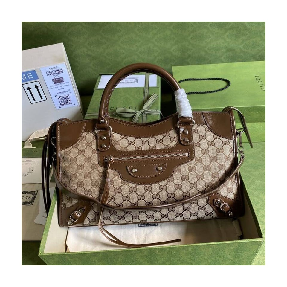 Gucci x Balenciaga GG Canvas City Bag 38cm view 2