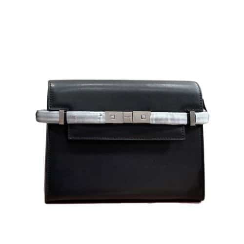 Saint Laurent Manhattan Shoulder Bag In Box Saint Laurent Leather Black Silver 25Cm view 2