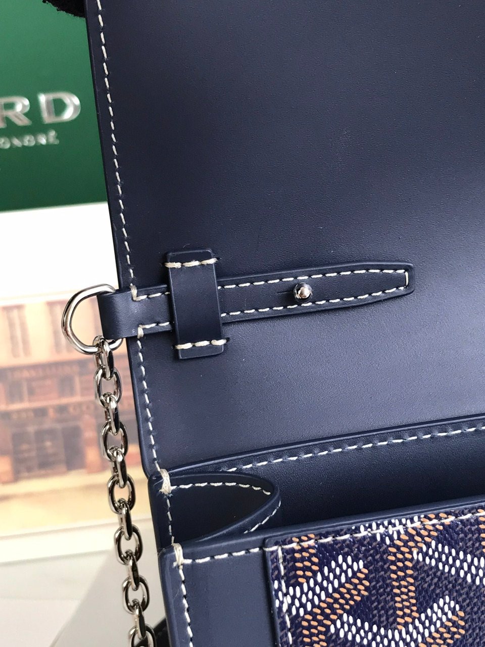 Goyard Duchesse Marie-Caroline Bag 25 Cm Navy Blue Goyardine Canvas And Smooth Calfskin view 10