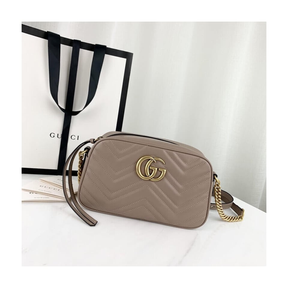 Gucci GG Marmont Small Shoulder Bag Dusty Pink view 5