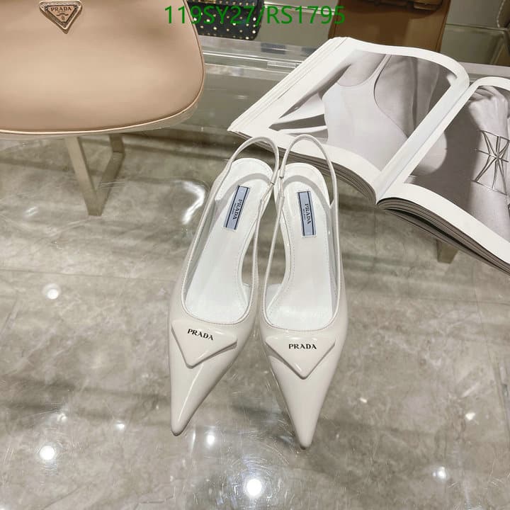 Prada Brushed Leather Slingback Pumps White view 11