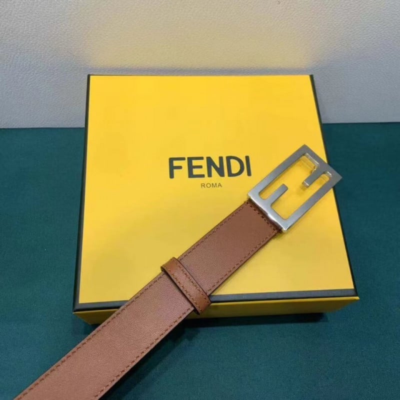 Fendi Baguette 30mm FF Buckle Belt 8C05311 Light Brown view 3
