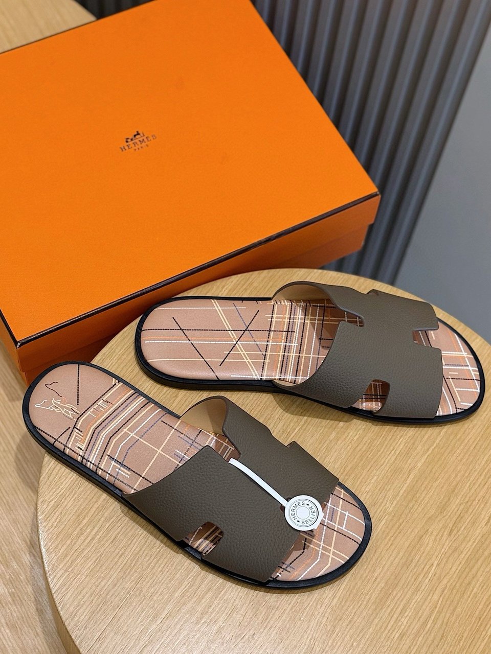 Hermès Black Oran Sandals- Shoes for Men view 10