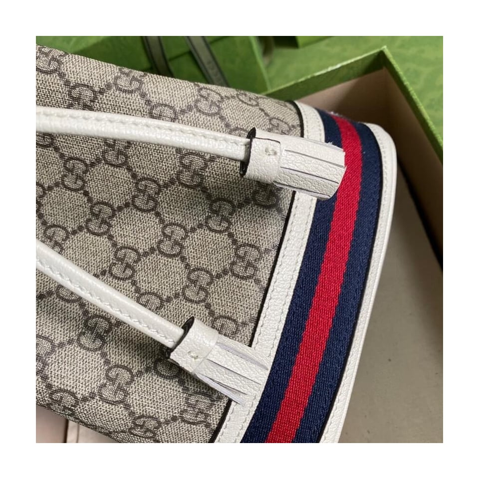 Gucci Ophidia Small GG Bucket Bag White view 7
