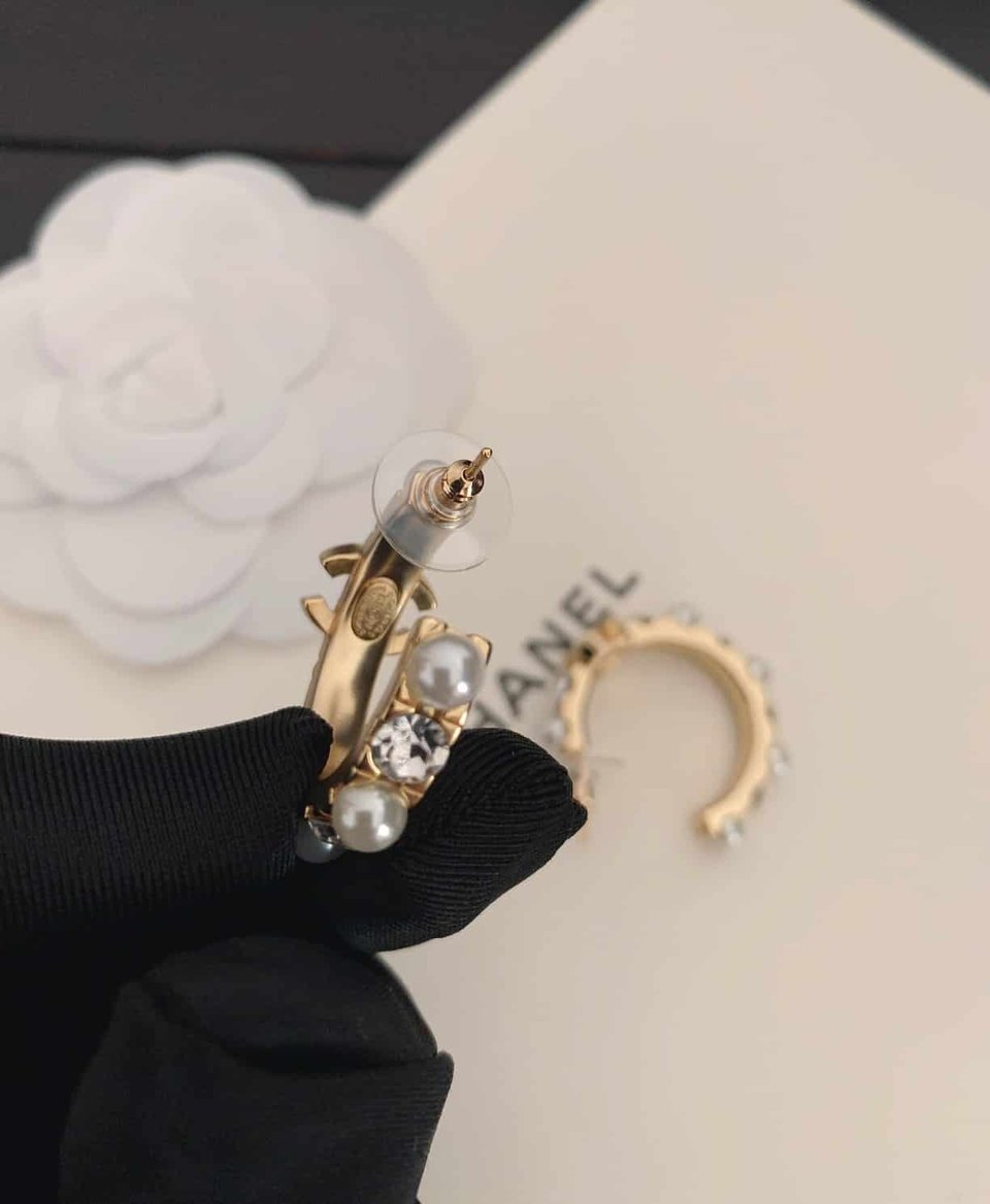 Chanel Hoop Earrings view 7