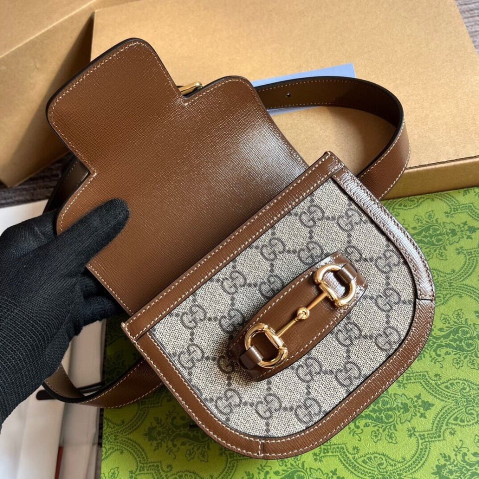 Gucci GG Supreme Horsebit 1955 Rounded Belt Bag view 12