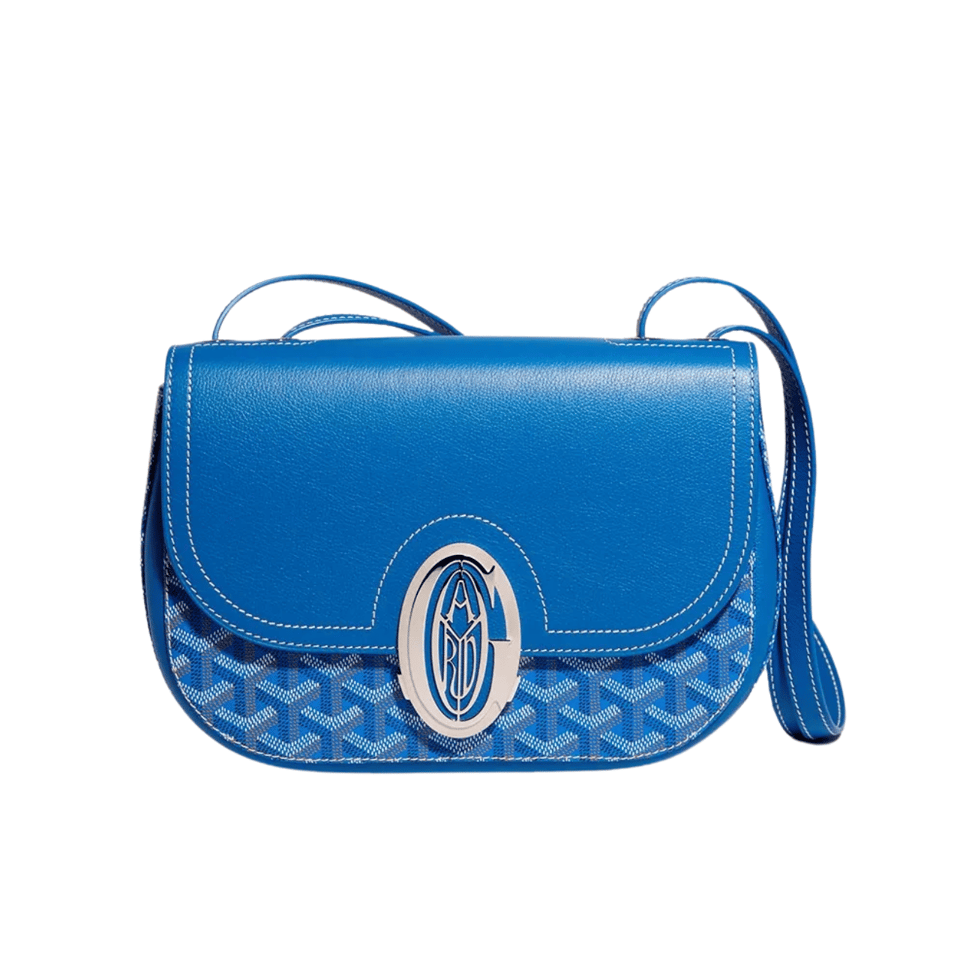 Goyard 233 Bag 25 Cm Sapphire Blue Calfskin And Goyardine Canvas 25cm view 2