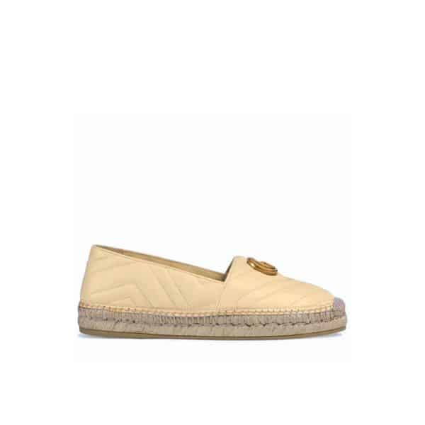 Gucci Leather Espadrille With Double G Beige view 2