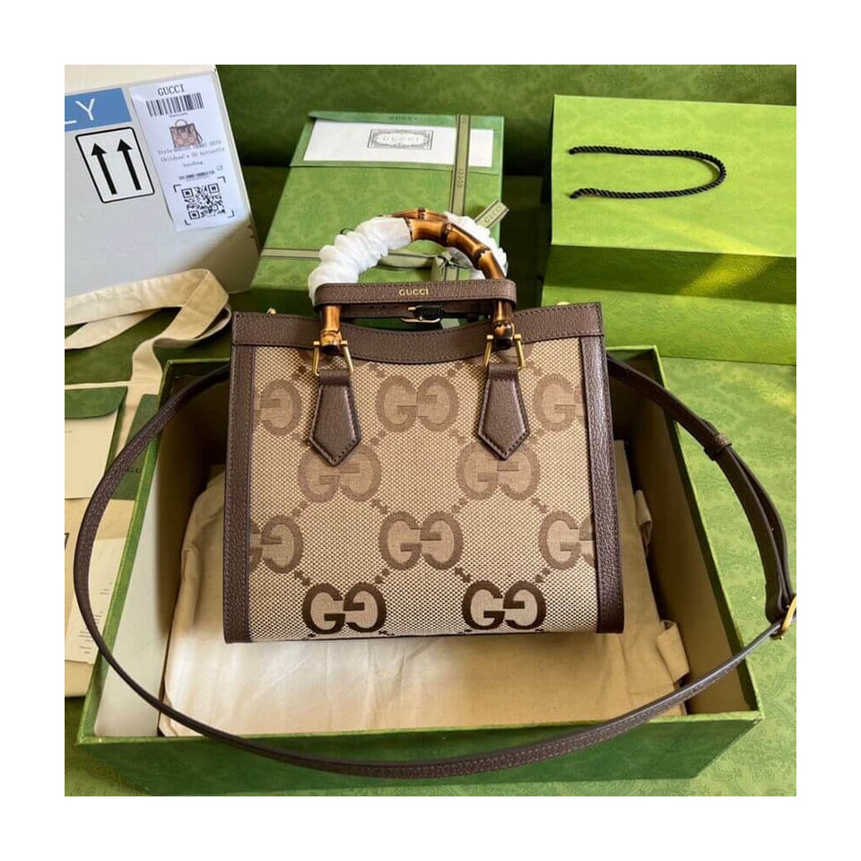 Gucci Diana Jumbo GG Small Tote Bag Brown 27cm view 8
