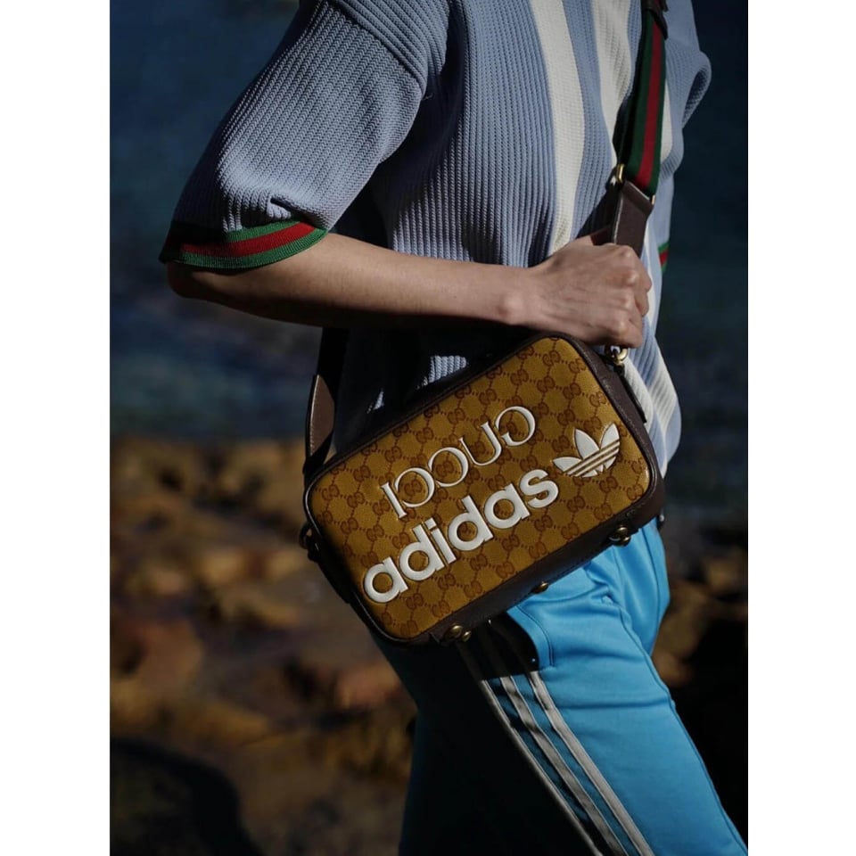 adidas x Gucci Small Shoulder Bag in GG Crystal Canvas view 5