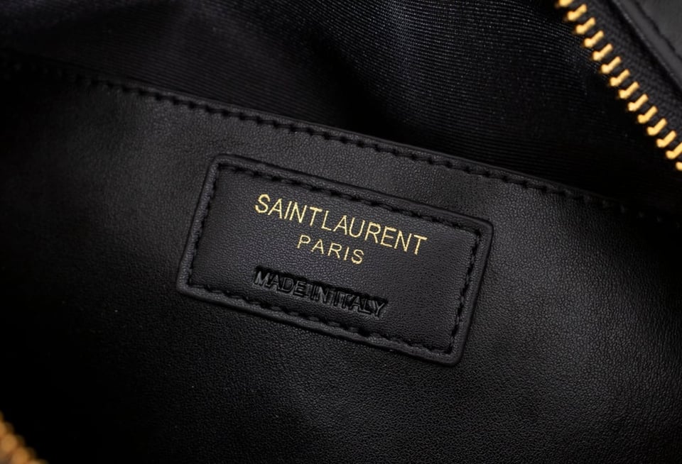 Saint Laurent Lou Camera Bag In Quilted Black Gold Leather 23Cm view 5