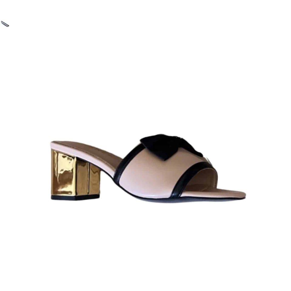 Chanel Grosgrain Ribbon Bow Mule Leather Pink view 2