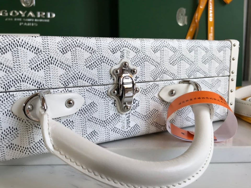 Goyard Grand Hôtel Trunk Bag 24.5cm White Goyardine Canvas And Calfskin view 5