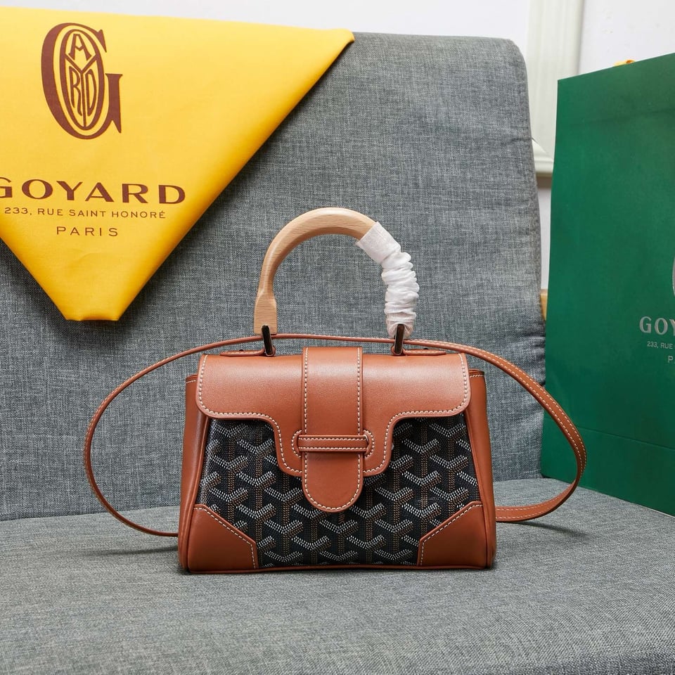 Goyard Saigon Souple Mini Bag Black And Tan Canvas 20cm view 2