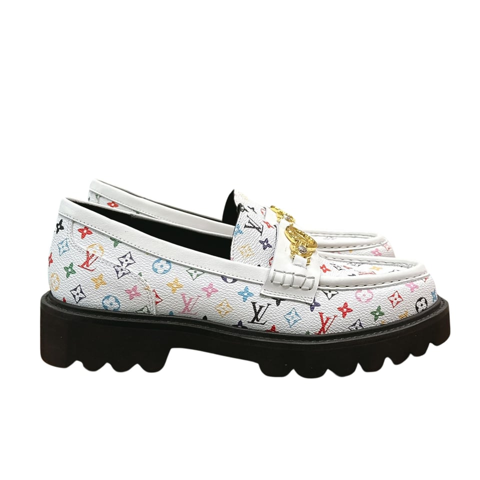 Louis Vuitton LV Monogram Multicolor White Loafers – Women’s Shoes view 2