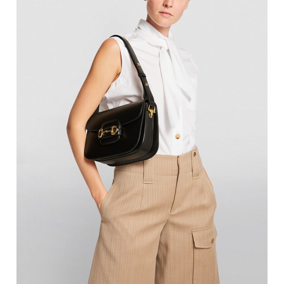 Gucci Horsebit 1955 Shoulder Bag In Black Leather view 3