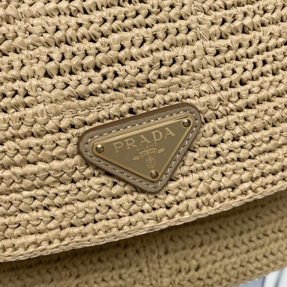 Prada Crochet Prada Brique Bag Natural 20Cm view 9