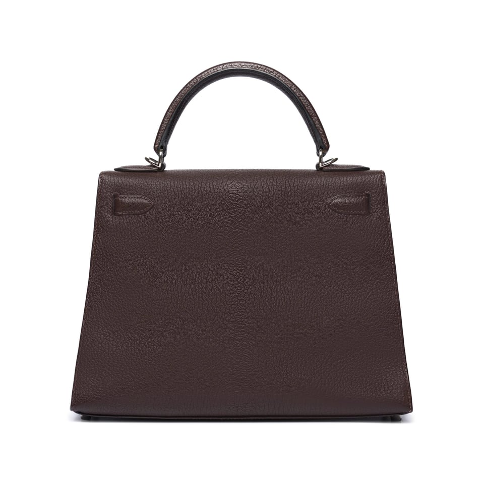Hermes Kelly 28 Bag In Chocolate Brown Leather For Women 28cm/11in view 7