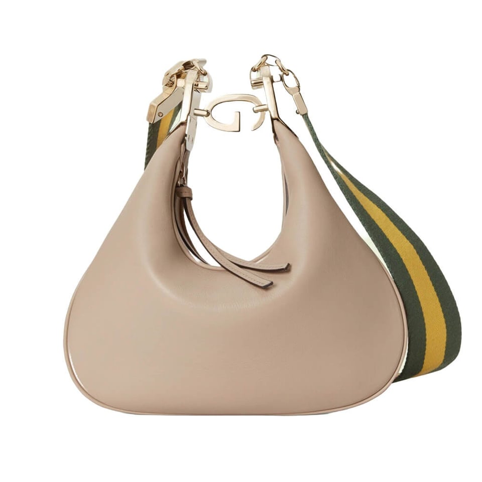 Gucci Oatmeal Leather Attache Medium Shoulder Bag view 2