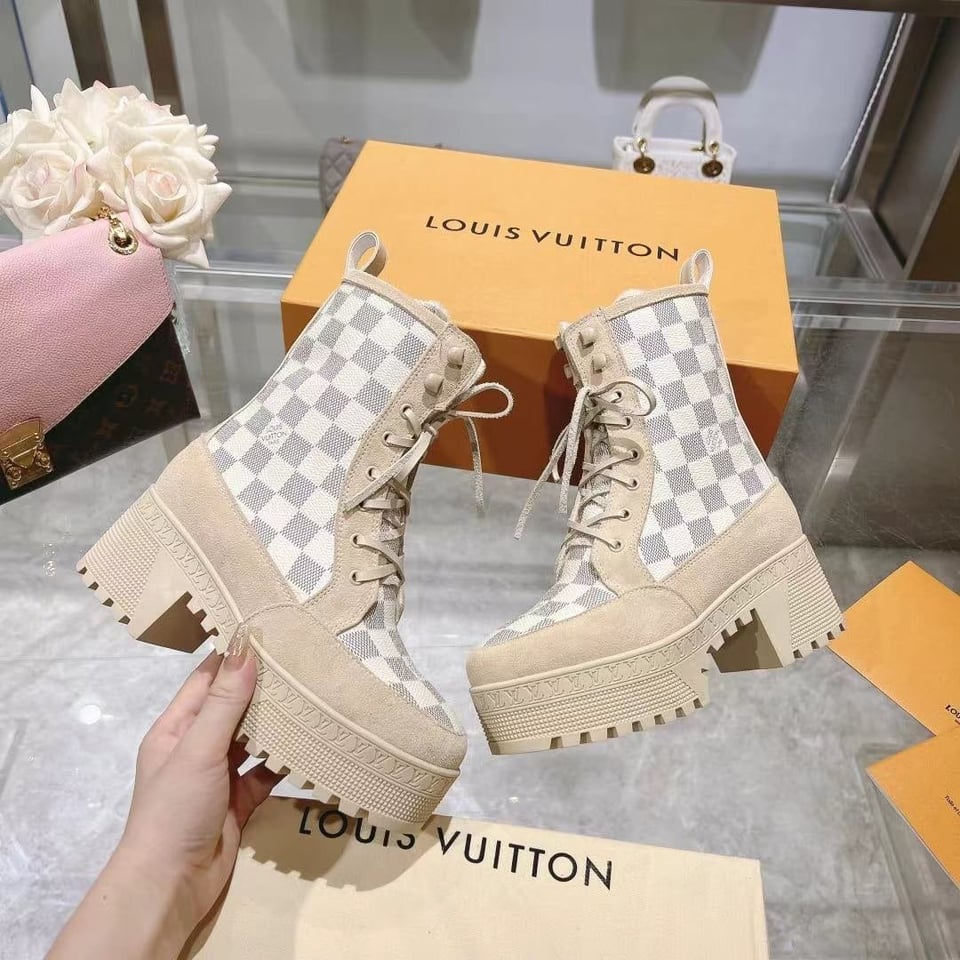Louis Vuitton Laureate Platform Desert Boot Damier Azure view 5
