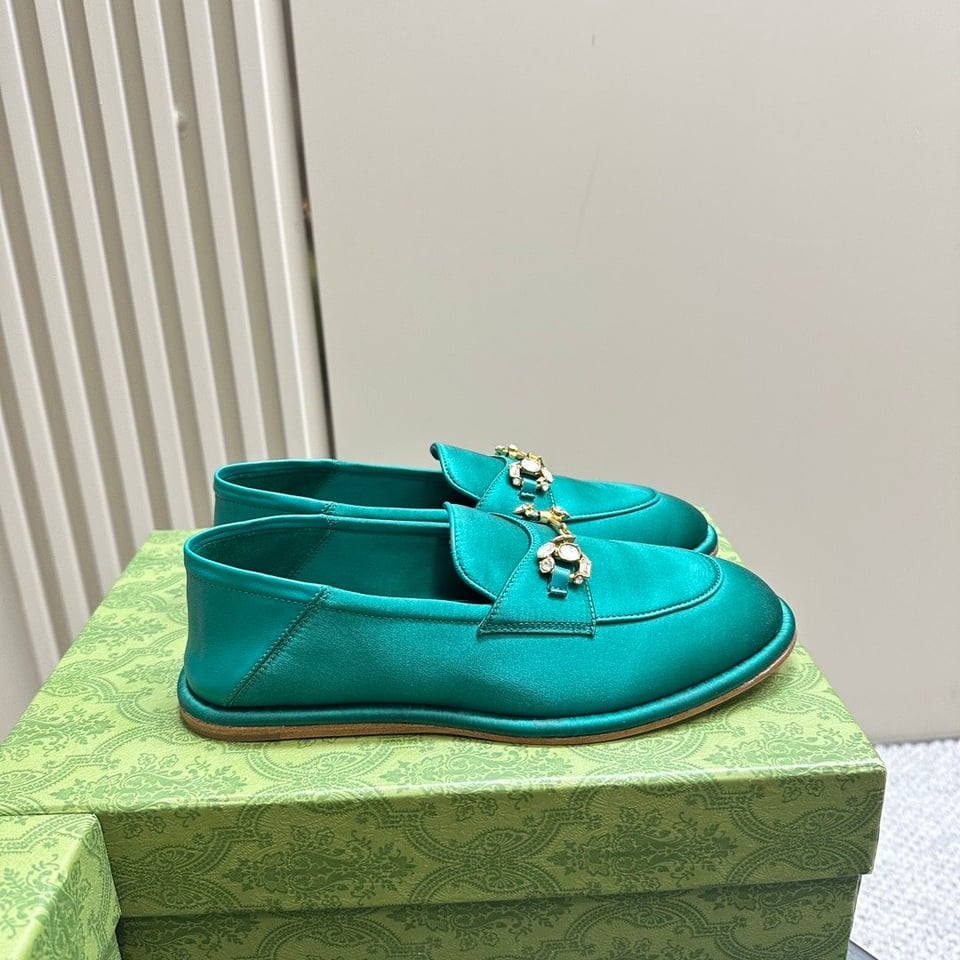 Gucci Women’S Horsebit Loafer With Crystals Blue view 10