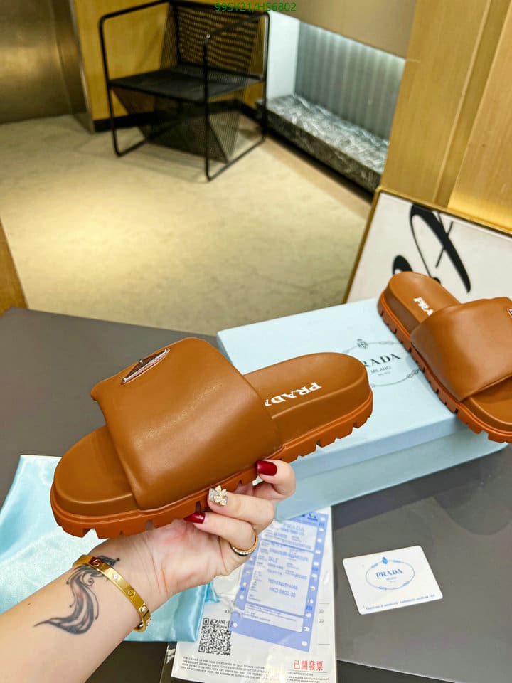 Prada Soft Padded Nappa Leather Slides Brown view 7