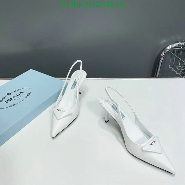 Prada Brushed Leather Slingback Pumps White 1I901M055F0009F075 view 8
