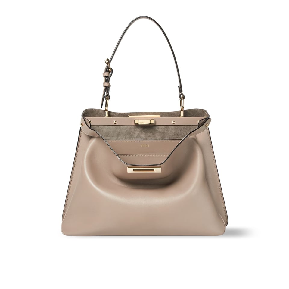 Fendi Peekaboo Soft Medium Leather Bag Dove Grey 33Cm view 2