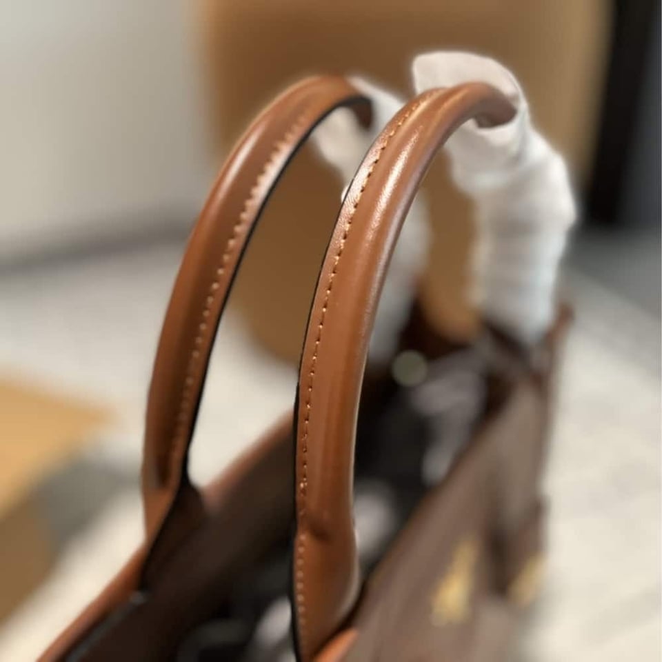 Prada Small Symbole Bag With Topstitching Caramel 28Cm view 4