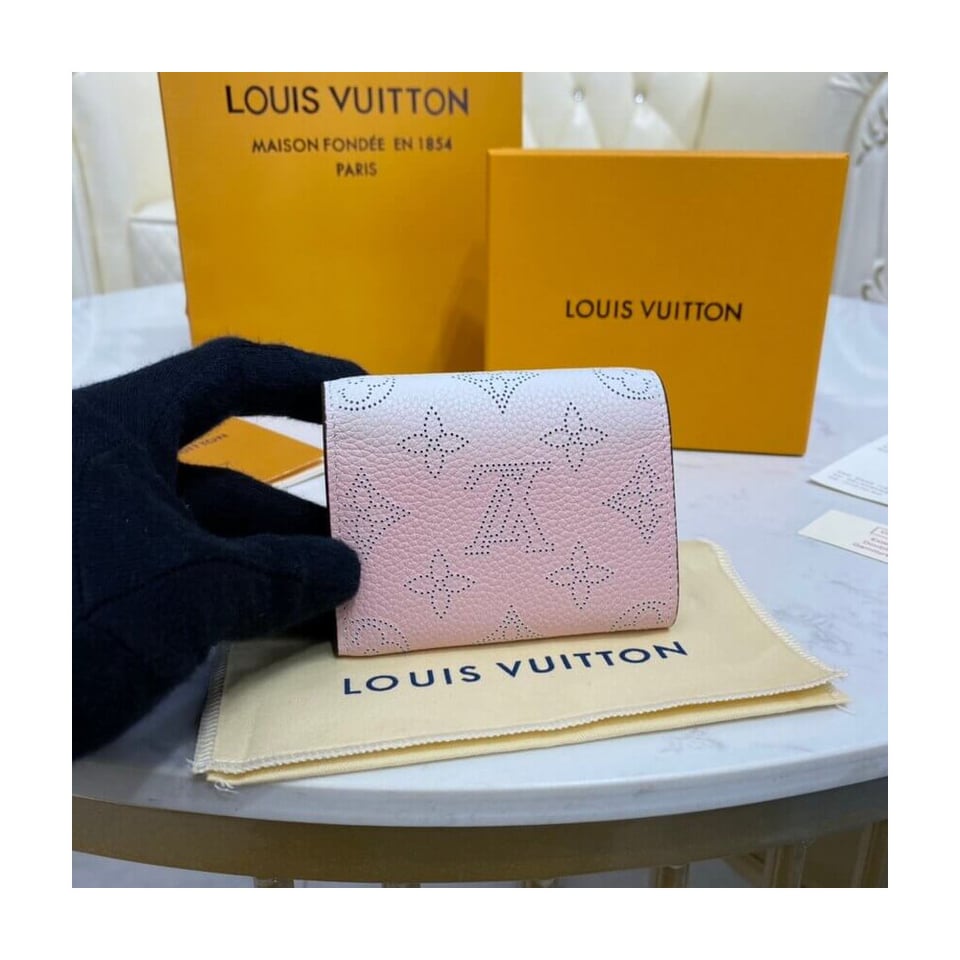Louis Vuitton Iris XS Wallet in Pink Gradient Mahina Perforated Leather view 3