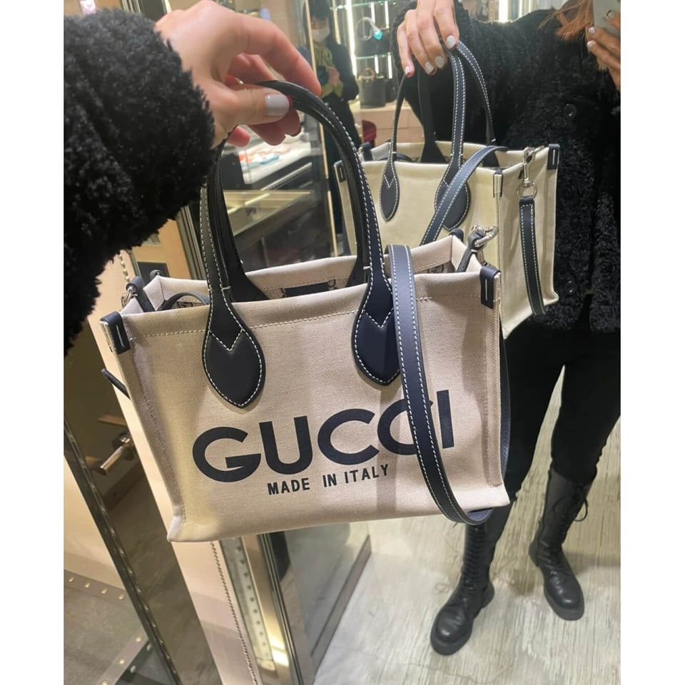 Gucci Mini Tote Bag With Gucci Print view 5