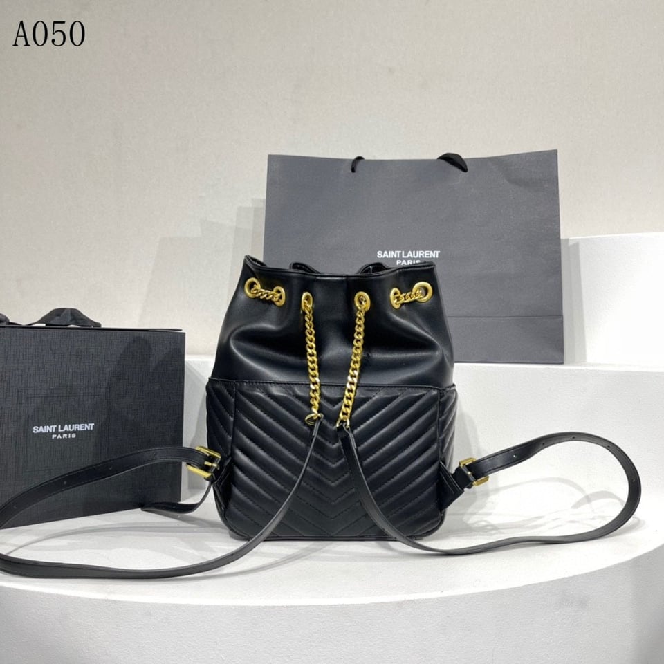Saint Laurent Joe Backpack In Black Gold 29Cm view 8
