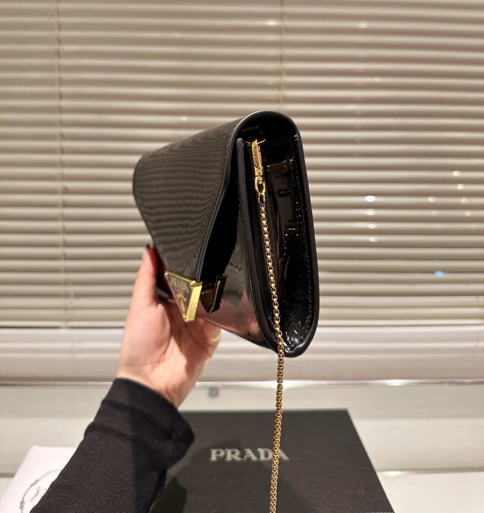 Prada Patent Leather Mini Bag Black 20Cm view 8