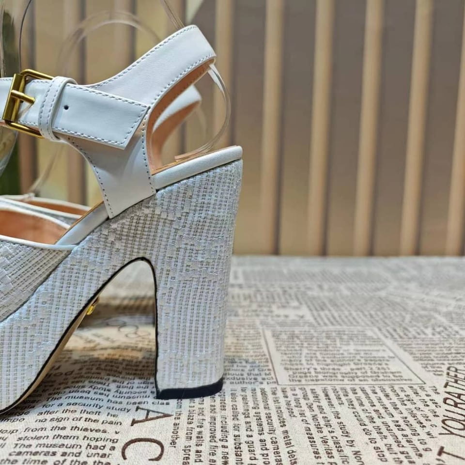 Gucci Horsebit Platform Sandal Gg Embellished ?White view 8