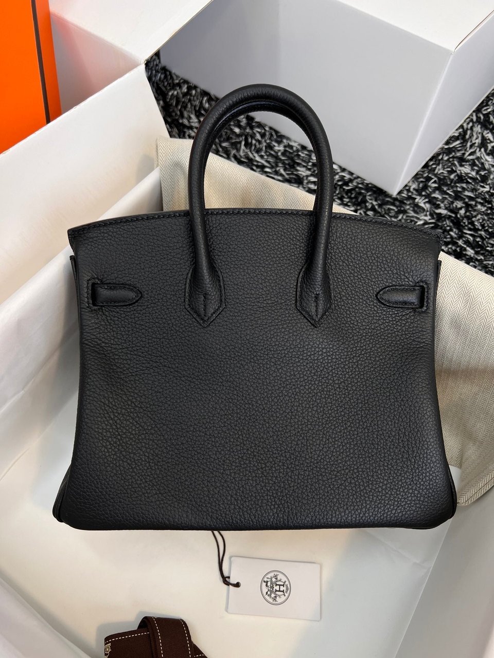 Hermes Birkin 25Cm Black Togo Leather Silver Hardware view 5
