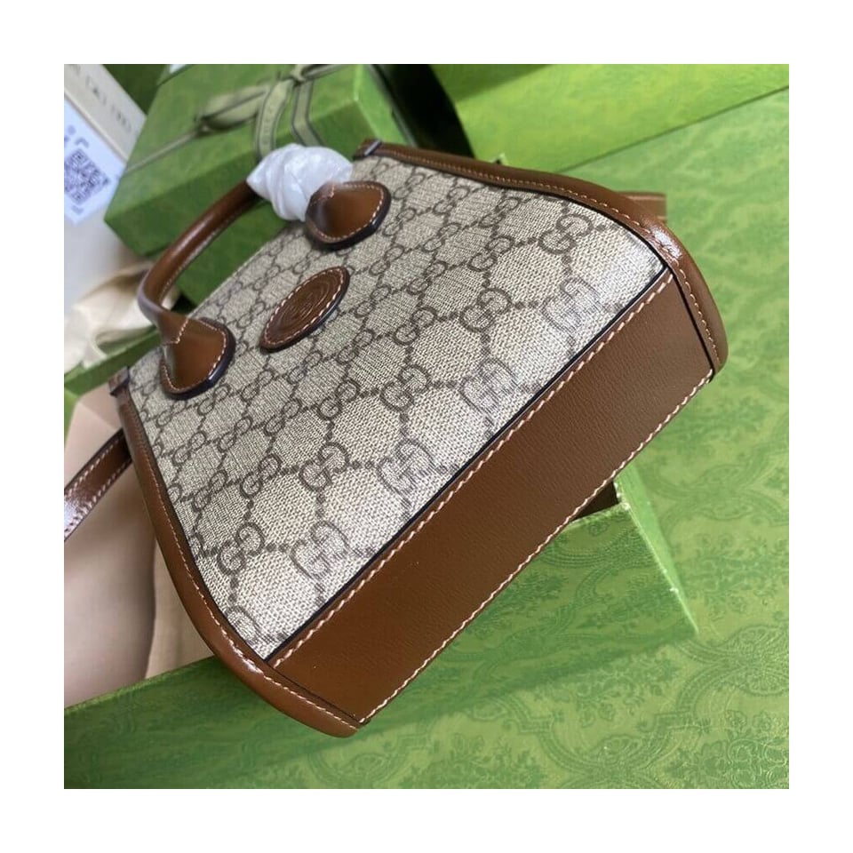 Gucci Mini Tote Bag with Interlocking G in GG Supreme view 11