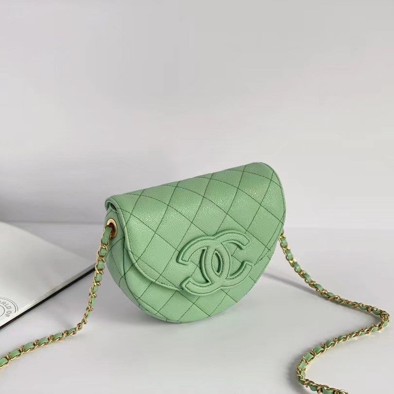 Chanel Mini Messenger 19Cm Light Green Caviar view 9