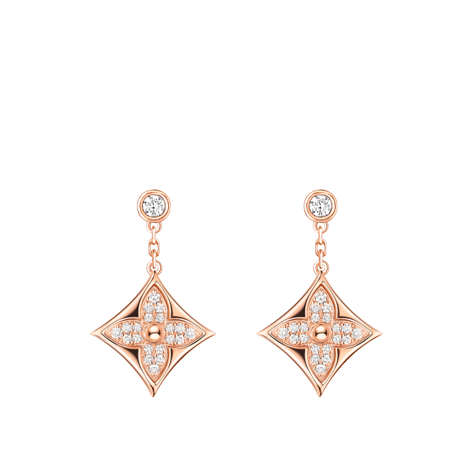 Louis Vuitton Color Blossom Star Earrings Pink Gold Q96809 view 2